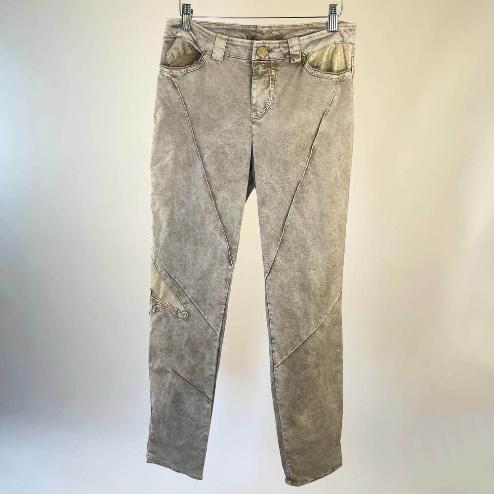Elisa Cavaletti Beige Stretch Pants